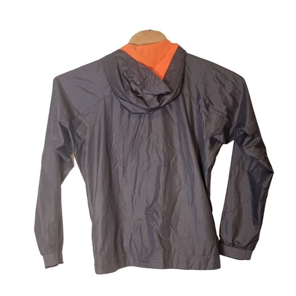 Nike Dri-Fit Windbreaker Jacket Gray Lined Hooded Size Small Full Zip Hoodie - Picture 2 of 5